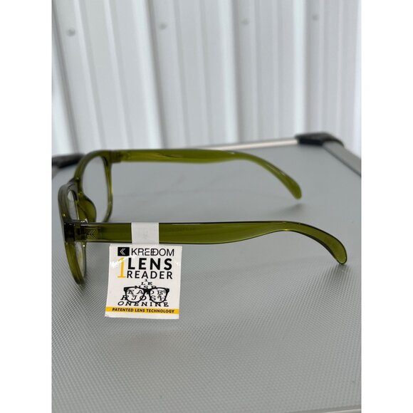 Kreedom Paisley 1 Lens Reader Glasses Green Patented Lens Technology Modern NEW - Picture 3 of 7